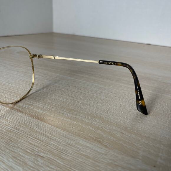 Gucci GG0410SK 005 Aviator Sunglasses Gold Frame Only Bumble Bee Tip 61-16-145 - Picture 7 of 10